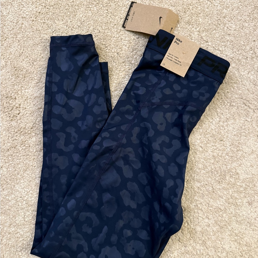 Nike Navy Camo Leggings XS NWT